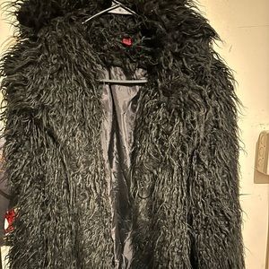 Shaggy faux fur coat